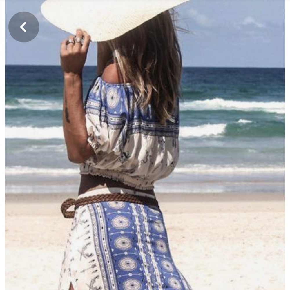 2 piece Boho skirt and off the shoulder top